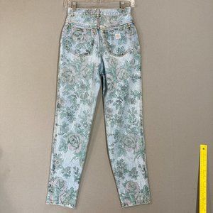 Vintage 90s All Over Floral high waisted jeans Size 7/8 {Measure 24" } JouJou